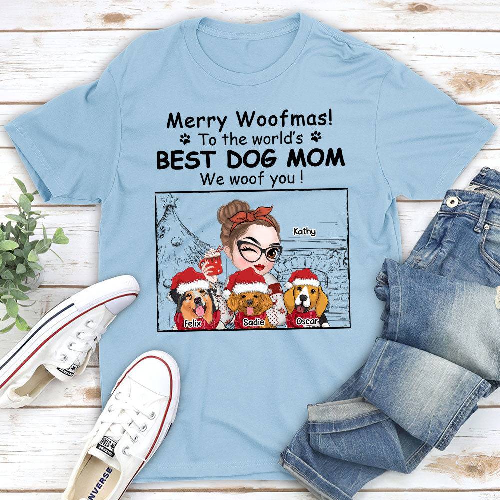Best Dog Mom Christmas - Personalized Unisex Custom T-shirt for Pet Lovers