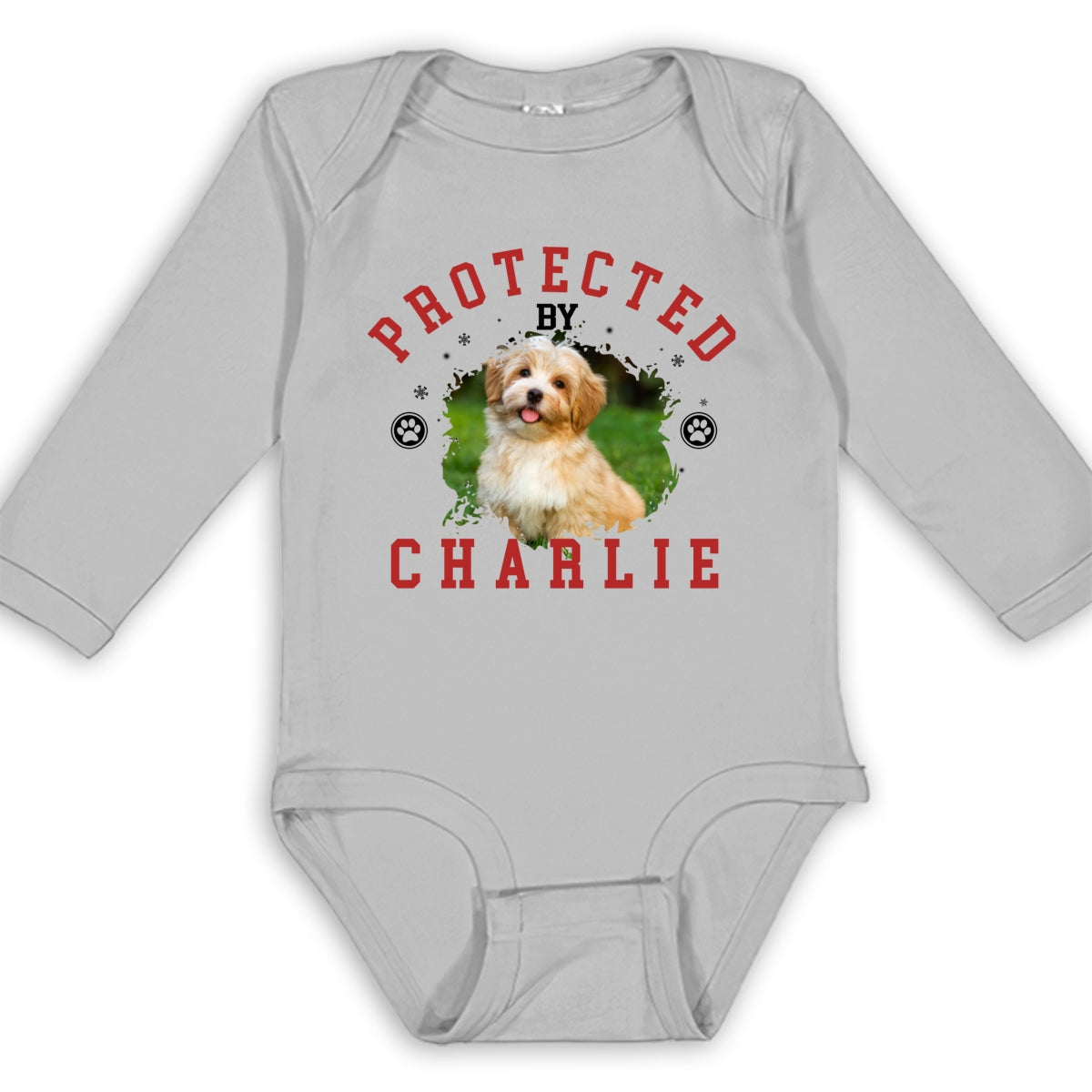Personalized Custom Long Sleeve Baby Sleepdog Onesie - Ideal for Newborns
