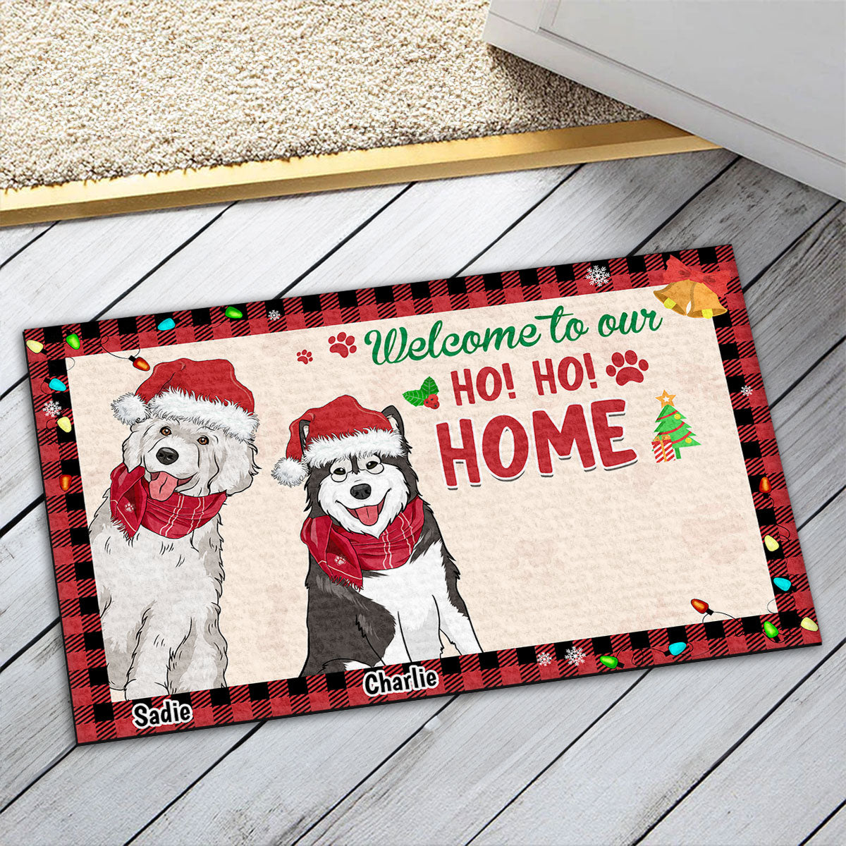 Personalized Custom Doormat - Welcome to Your Pet-Friendly Home (Version 2)