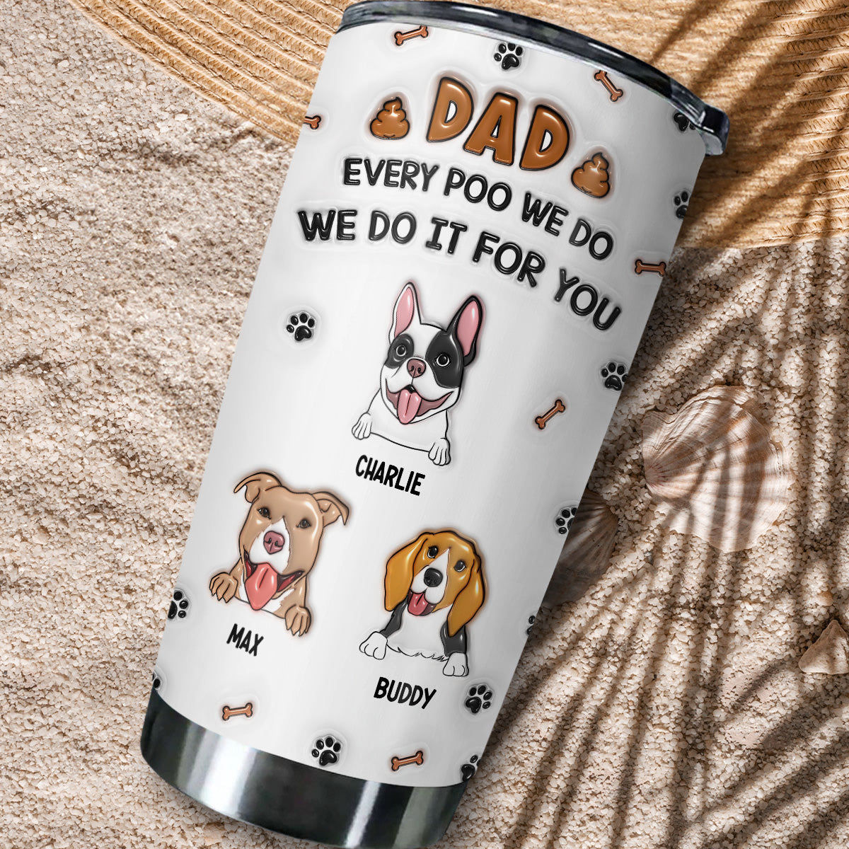 Personalized 3D Inflated Effect Custom Tumbler - Keep Drinks Fresh