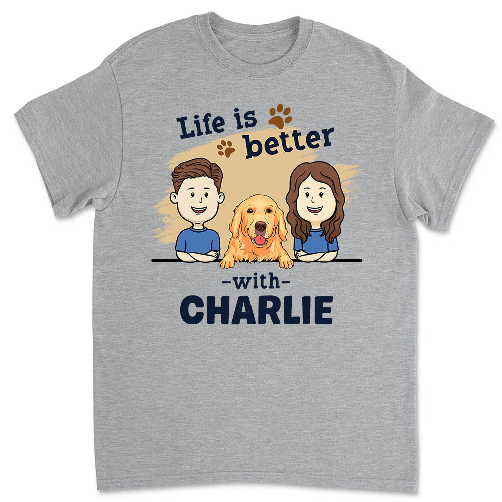 Personalized Custom Unisex Couple & Pet T-shirt - Ideal Gift for Pet Lovers