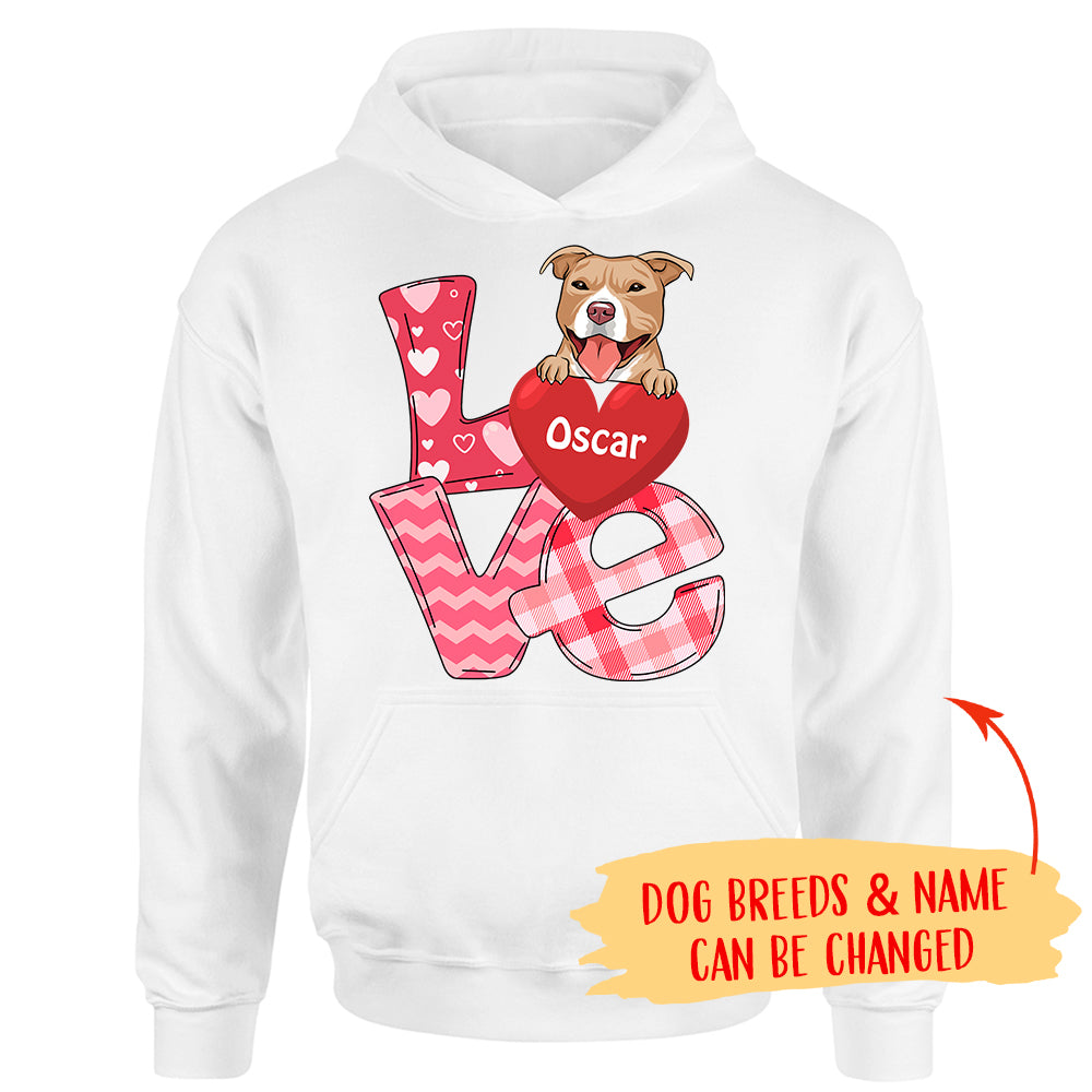 Valentine's Day Personalized Custom Unisex Dog Lover Hoodie