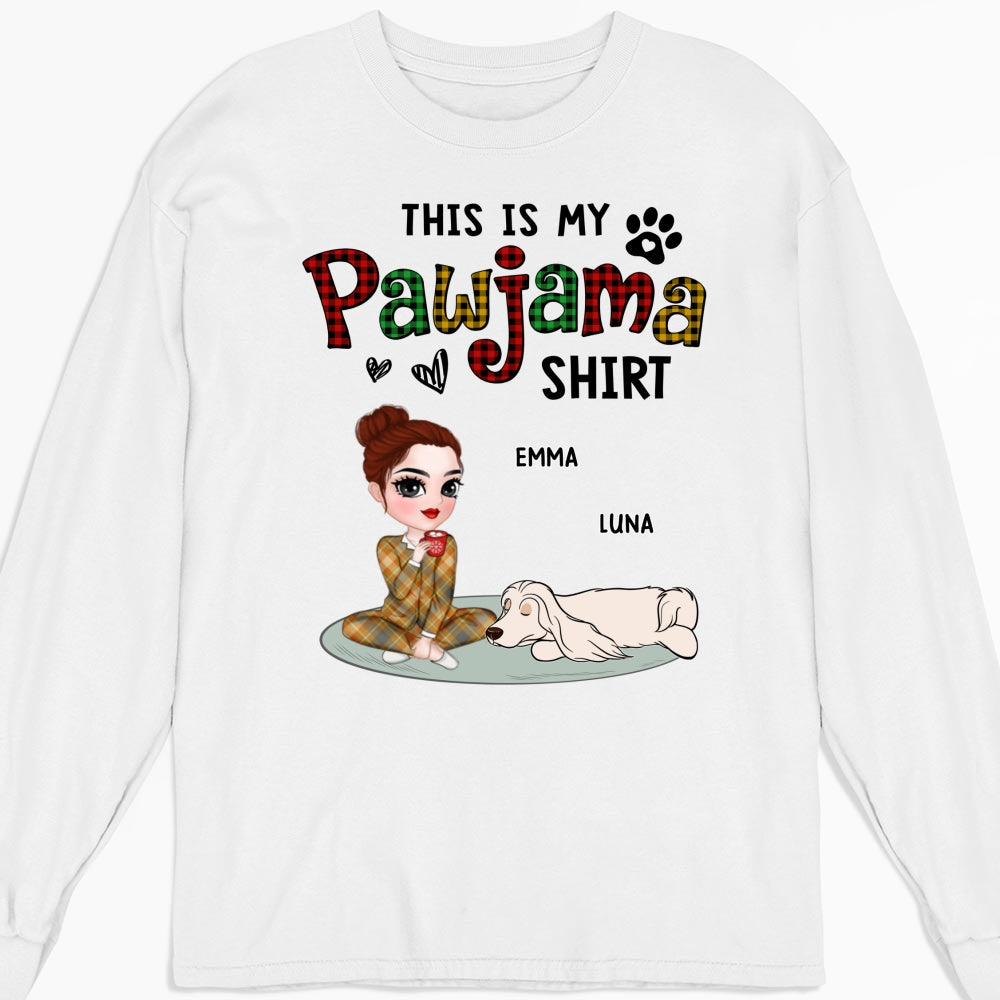 Ver Pet Pawjama Personalized Custom Long Sleeve T-Shirt for Pet Lovers