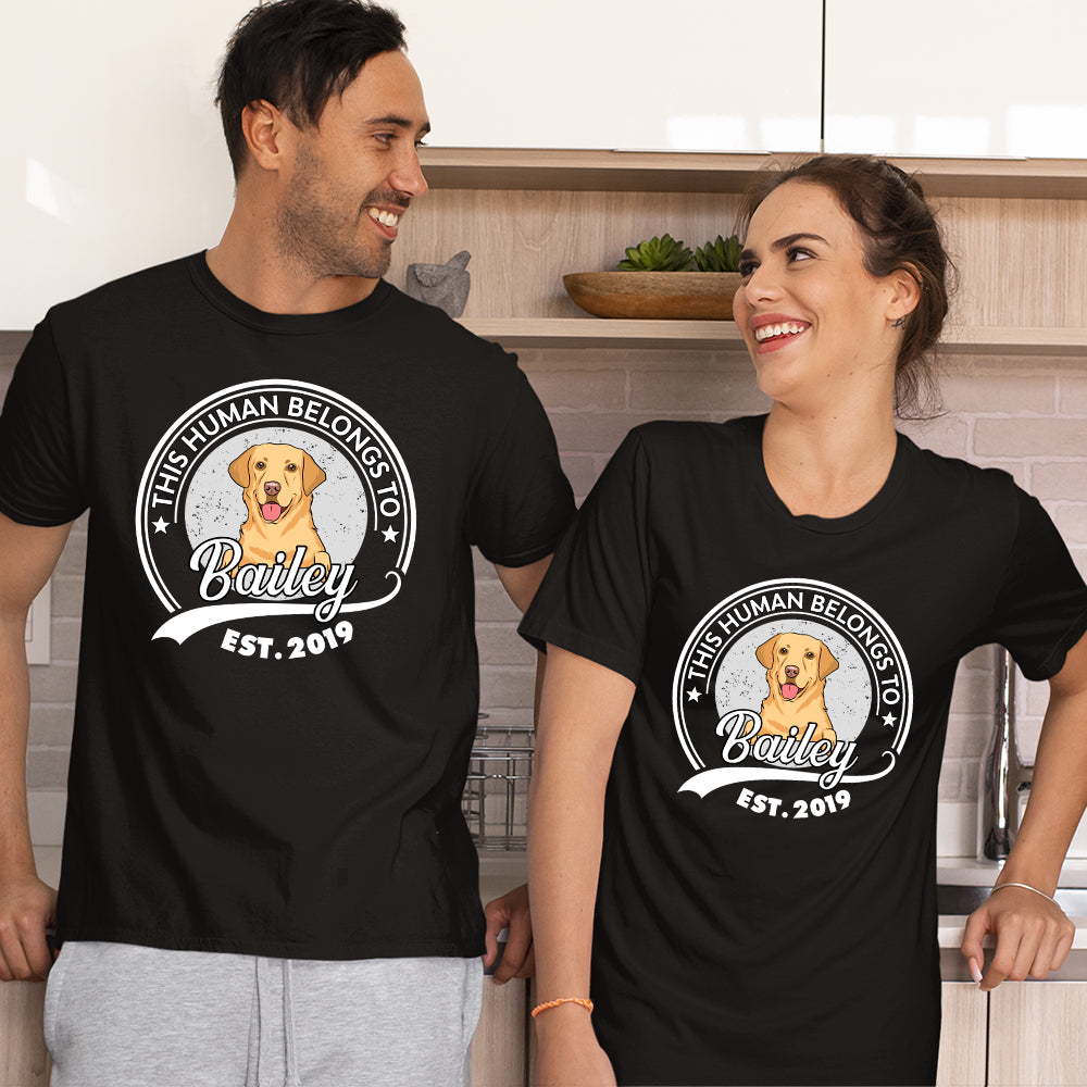 Personalized Custom Unisex T-shirt: A Perfect Gift for Pet Lovers - Human and Dog Couple Design