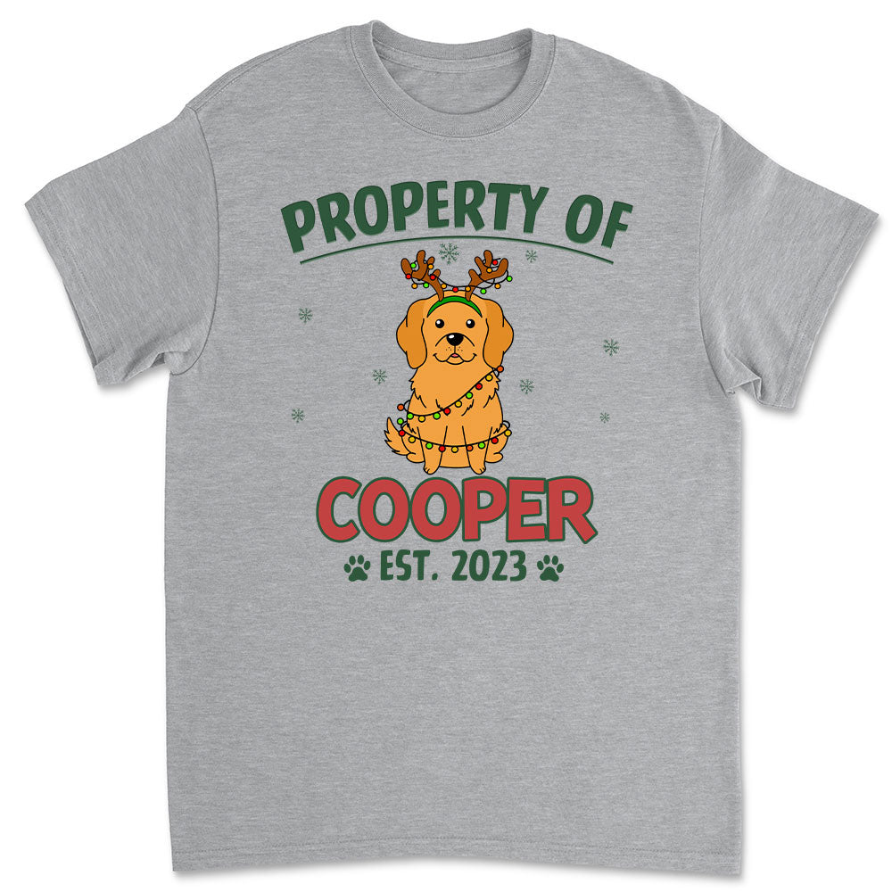 Personalized Unisex 'Property Of Simple Dog' T - shirt: Ideal Gift for Pet Lovers