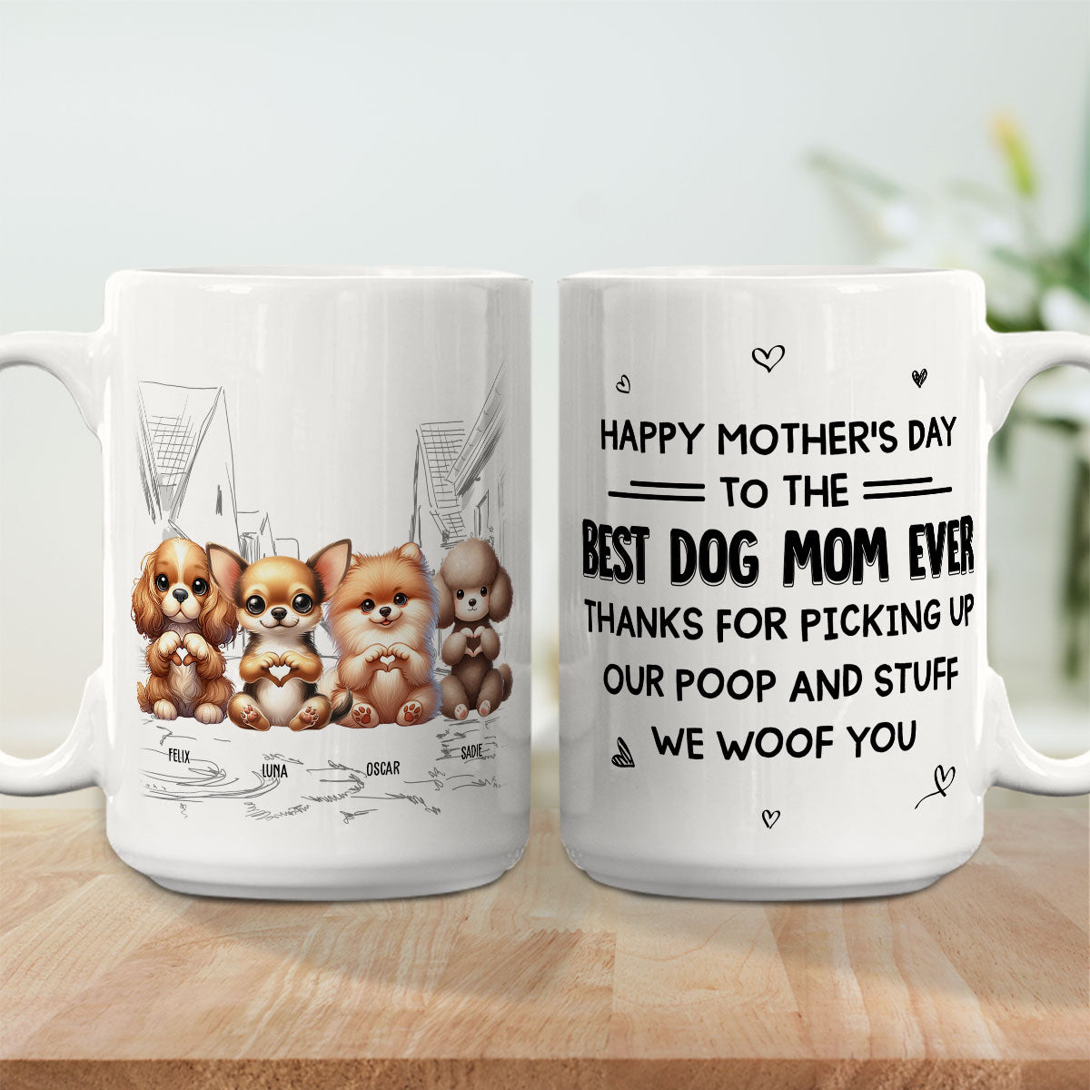 Best Gift for Dog Moms - Personalized Custom Coffee Mug