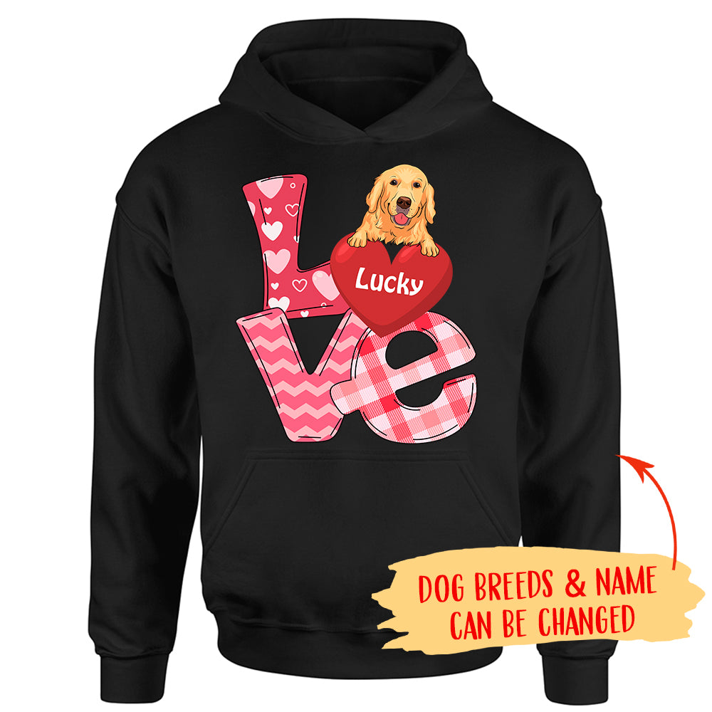 Valentine's Day Personalized Custom Unisex Dog Lover Hoodie