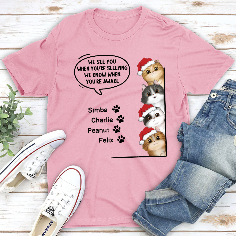 Personalized Unisex 'When You're Sleeping' T - shirt: Ideal Gift for Pet Lovers