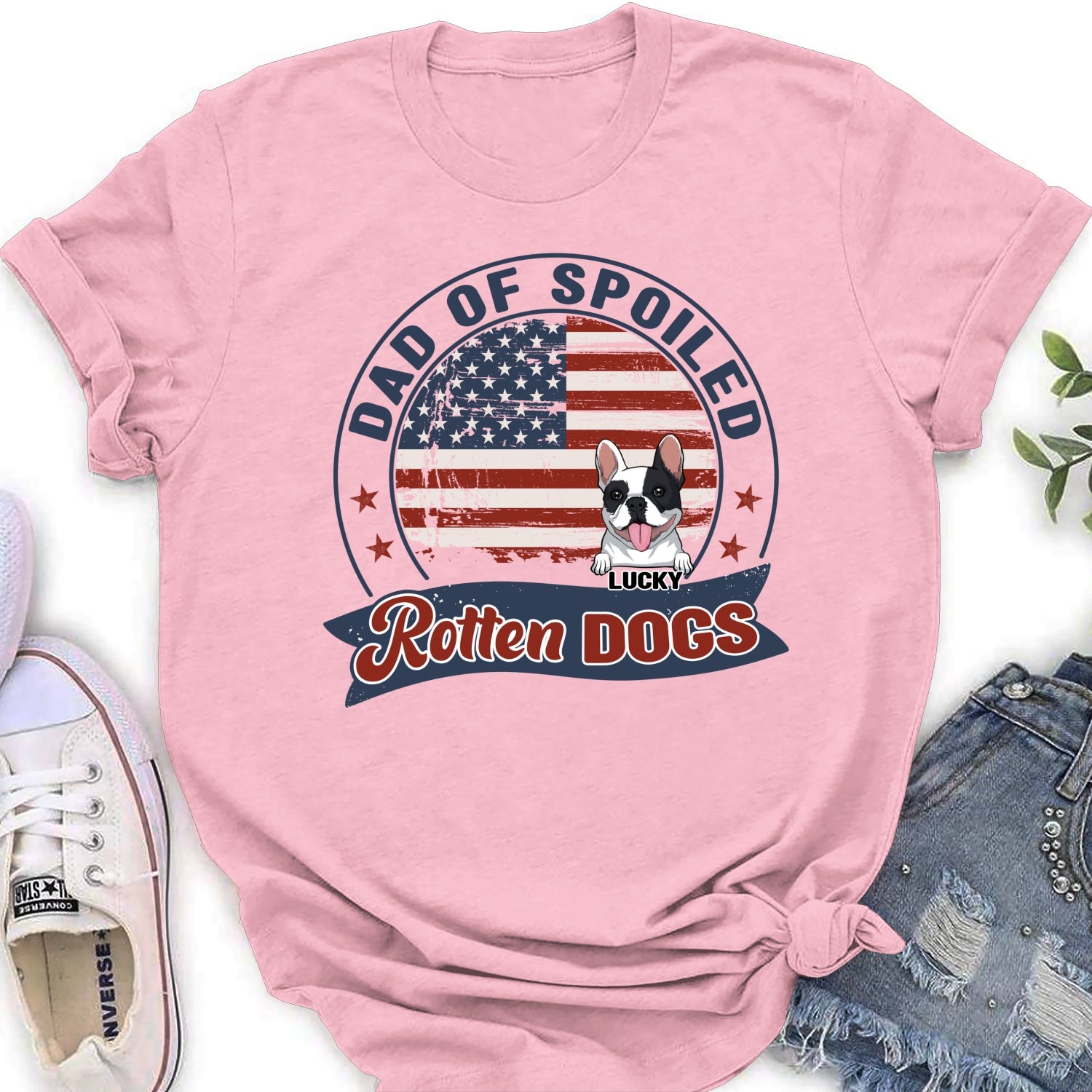 Personalized Custom Women's T-shirt for Proud Parents of Spoiled Dogs