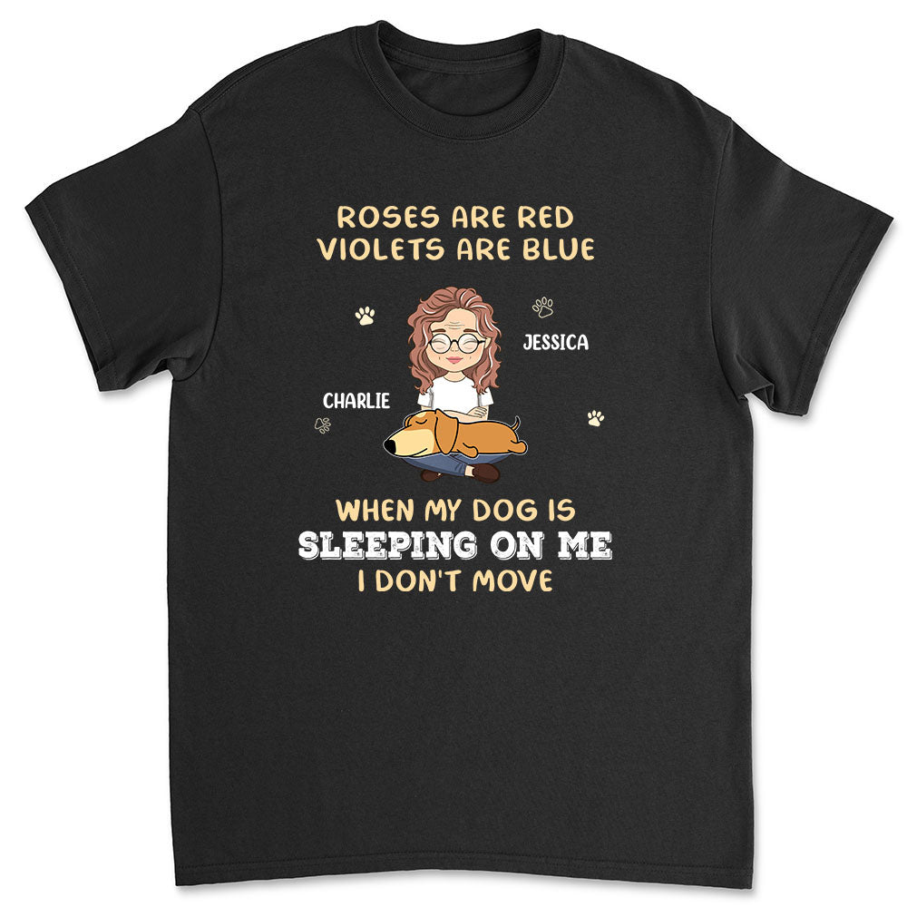 Personalized Unisex Pet Lover's Sleeping On Me T-shirt