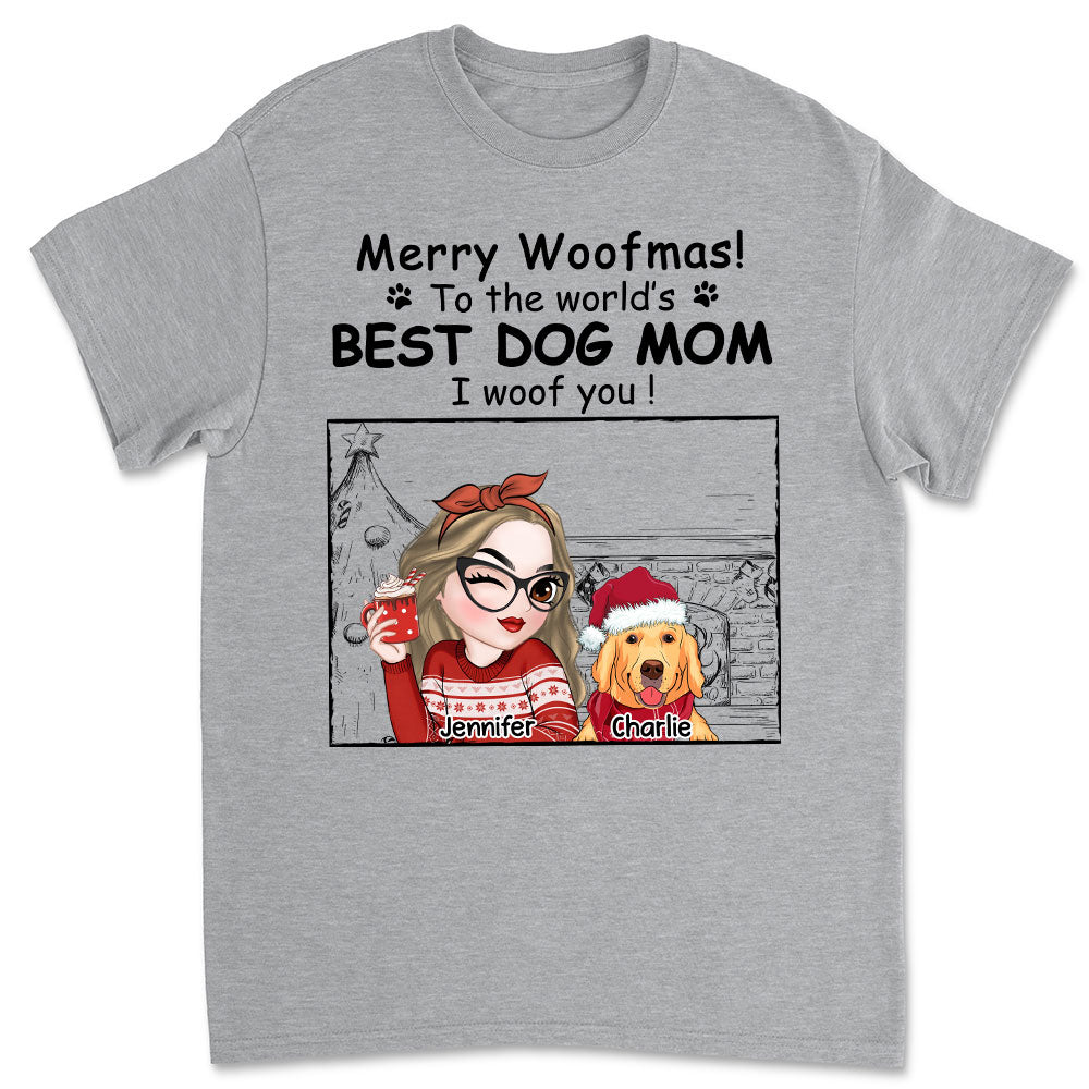 Best Dog Mom Christmas - Personalized Unisex Custom T-shirt for Pet Lovers