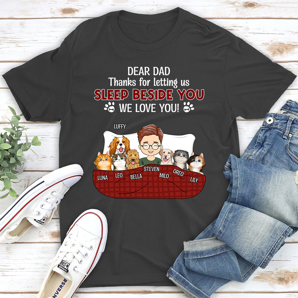 Personalized Unisex Sleep Beside You Pet Lover T-shirt