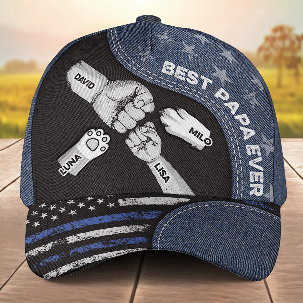 Best Dog Papa Ever Version 2 - Personalized Custom Cap