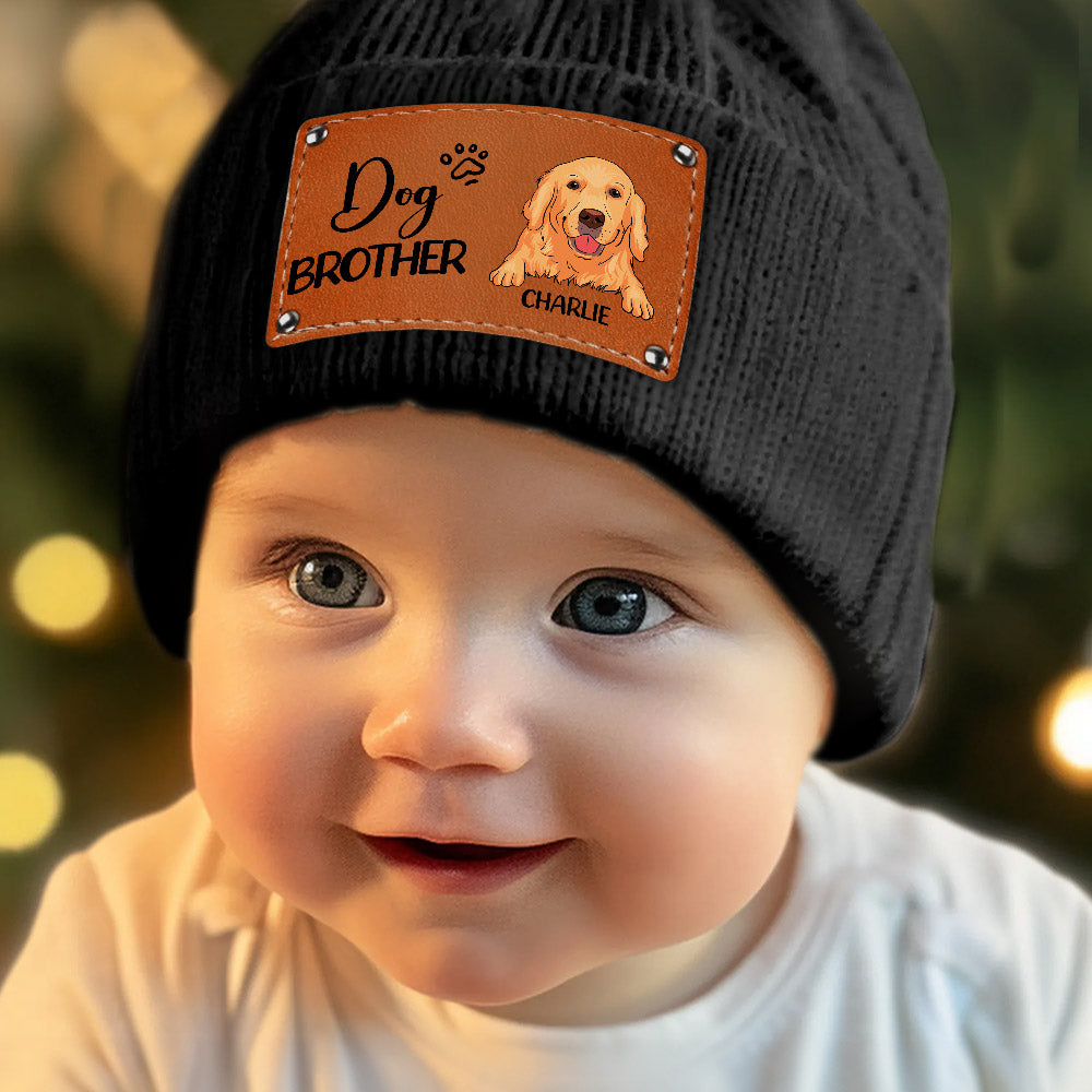 Dog Brother - Customizable Personalized Baby Beanie for Fall and Winter