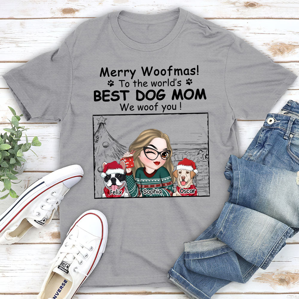 Best Dog Mom Christmas - Personalized Unisex Custom T-shirt for Pet Lovers