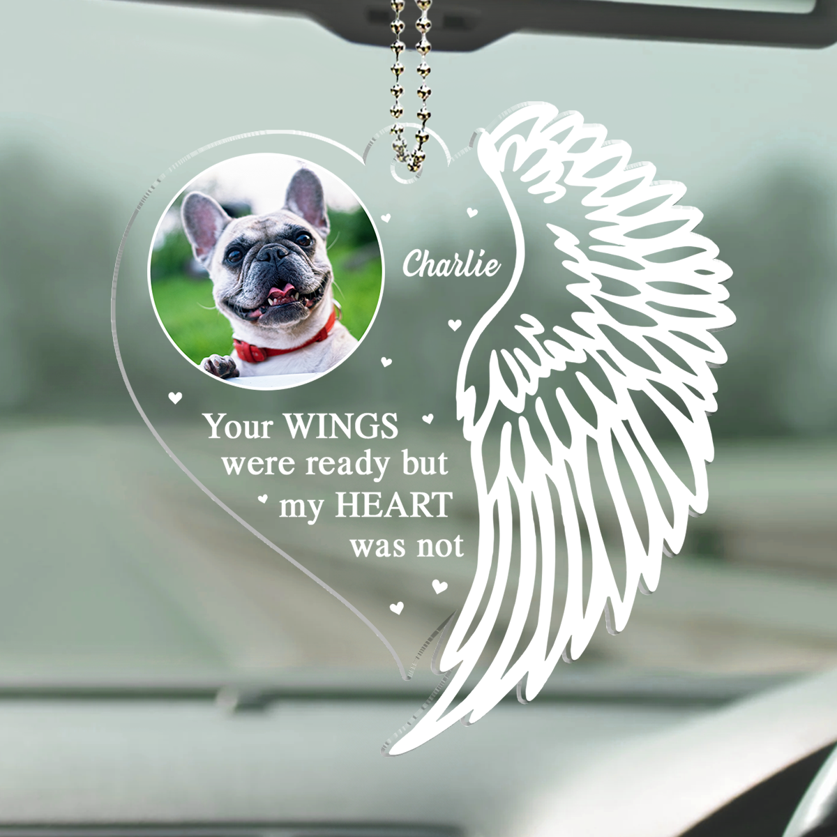 Personalized 'You're Always in My Heart' Acrylic Car Ornament - A Touch of Love on the Road