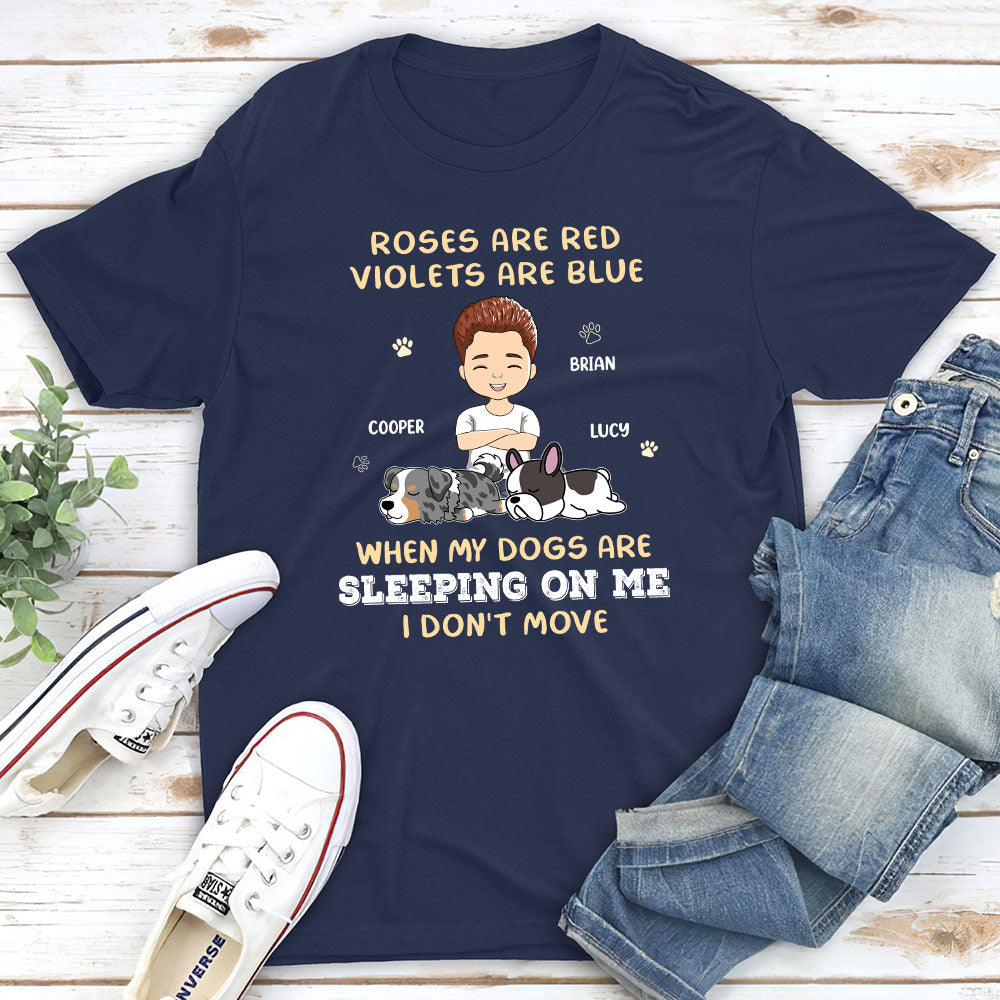 Personalized Unisex Pet Lover's Sleeping On Me T-shirt