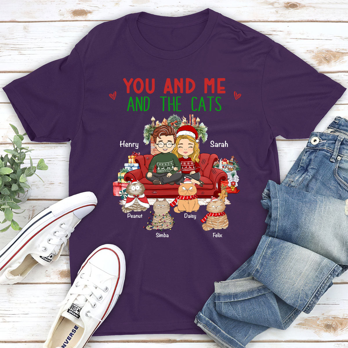 You Me Cat - Customizable Unisex Personalized T-shirt for Pet Lovers