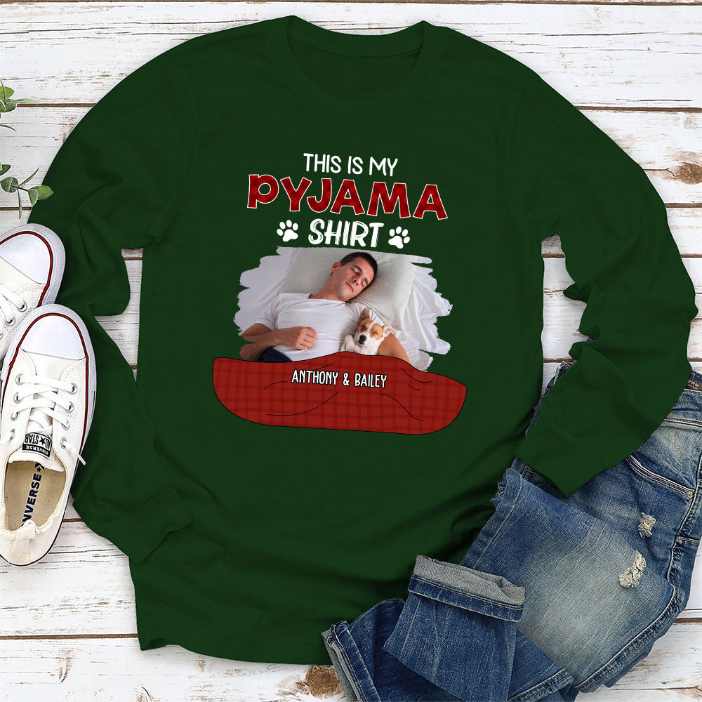 Personalized Custom Long Sleeve Pajama Shirt Version 3 with Pet Photos - Ideal Gift for Pet Lovers