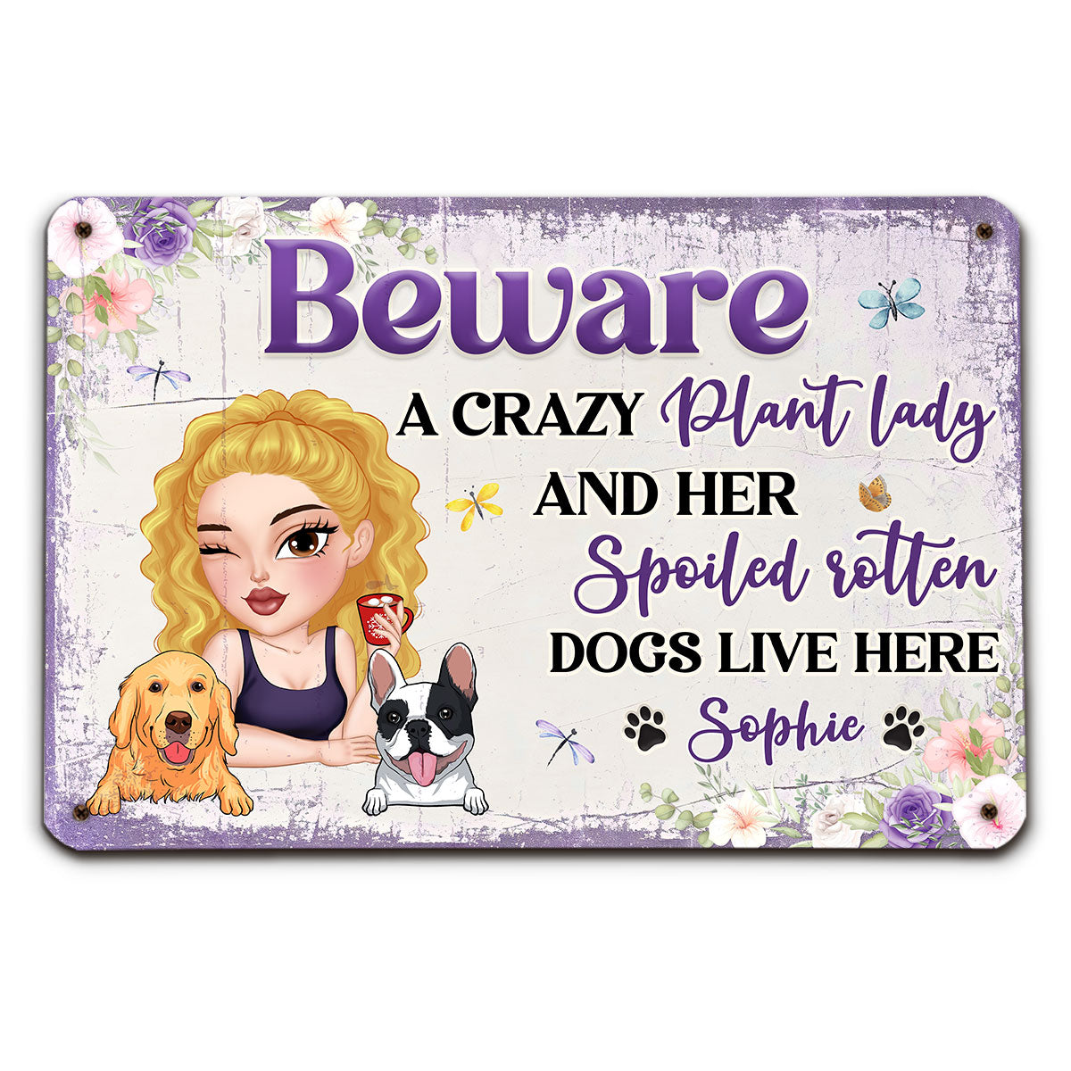 Personalized Custom Metal Sign: A Must - Have for Plant Ladies and Their Dog Lovers