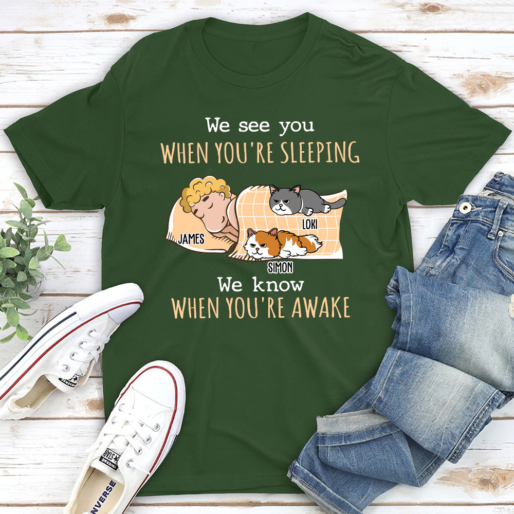 Personalized 'When You're Awake' Unisex T - shirt: Ideal Gift for Pet Lovers