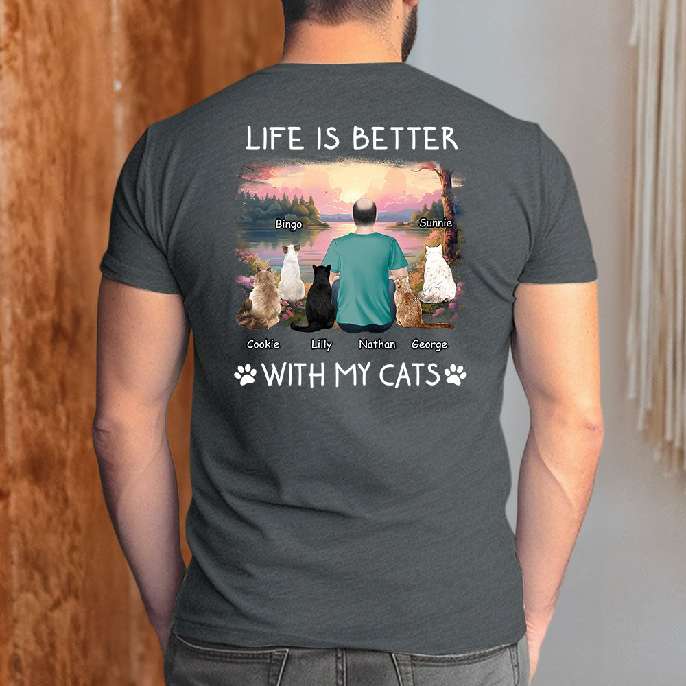 Personalized Unisex 'Better With Cats' T - shirt: Ideal Gift for Pet Lovers