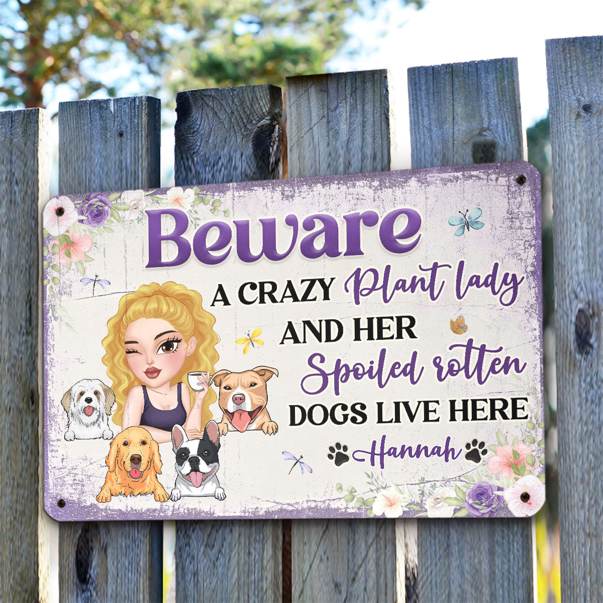 Personalized Custom Metal Sign: A Must - Have for Plant Ladies and Their Dog Lovers