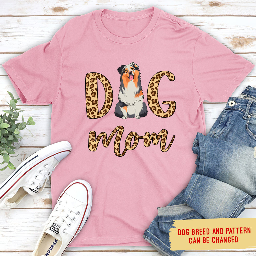 Customizable Dog Mom Pattern Unisex T-shirt - Ideal Gift for Pet Lovers