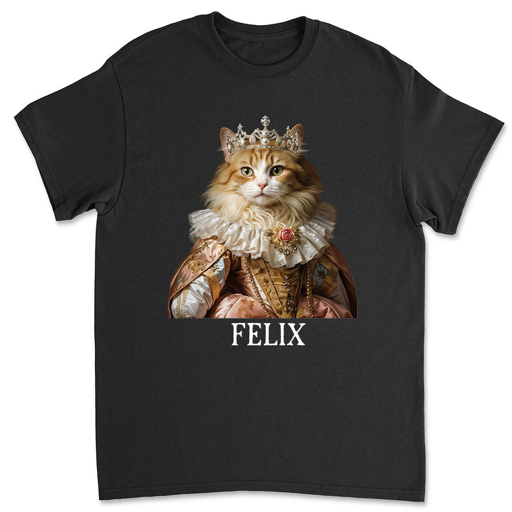Custom Royal Pet Portrait Personalized Unisex T - Shirt: Ideal Gift for Pet Lovers