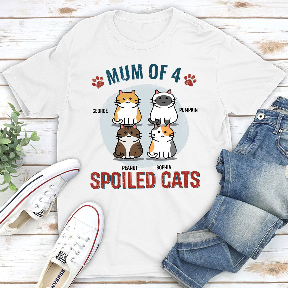 Personalized Unisex Cat Mom T-shirt for Spoiled Feline Kids