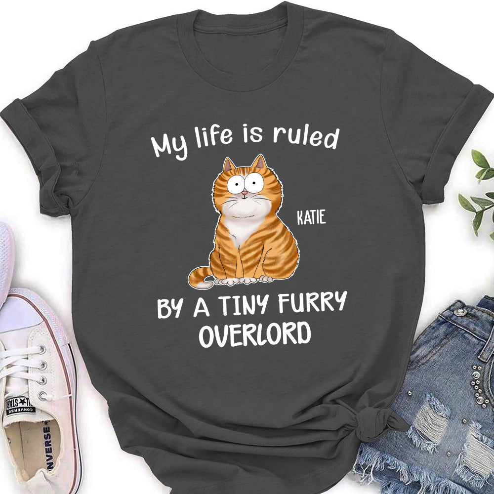 Personalized Custom Women's Cat-themed T-shirt - Because Cats Rule Our Lives