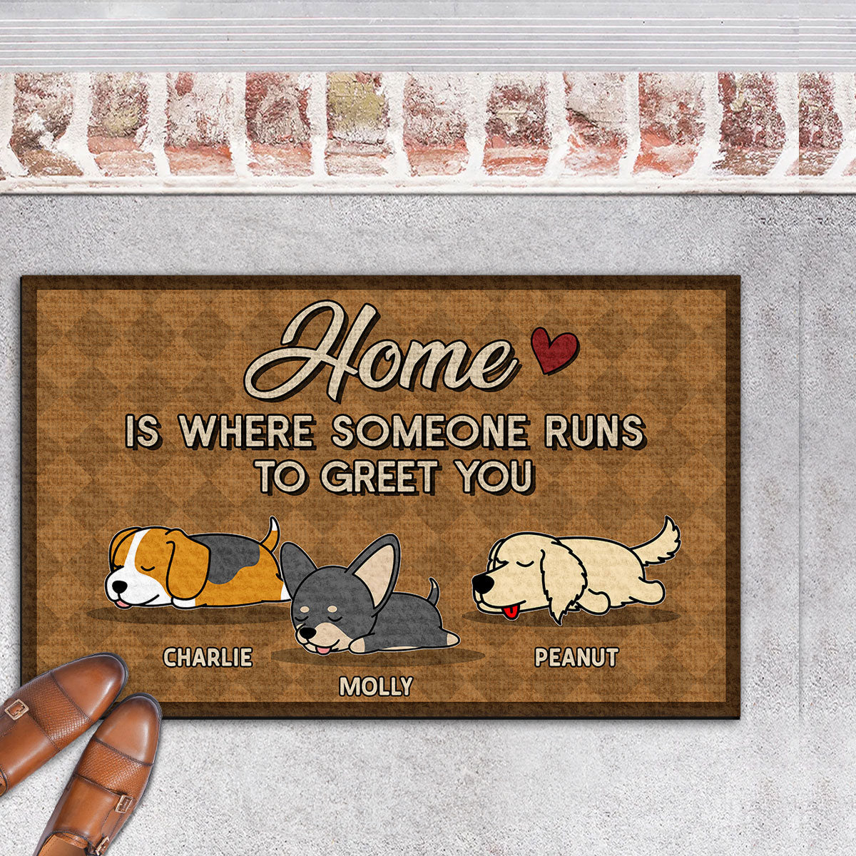 Personalized Custom Pet Doormat - Home Is Where Your Furry Friend Runs