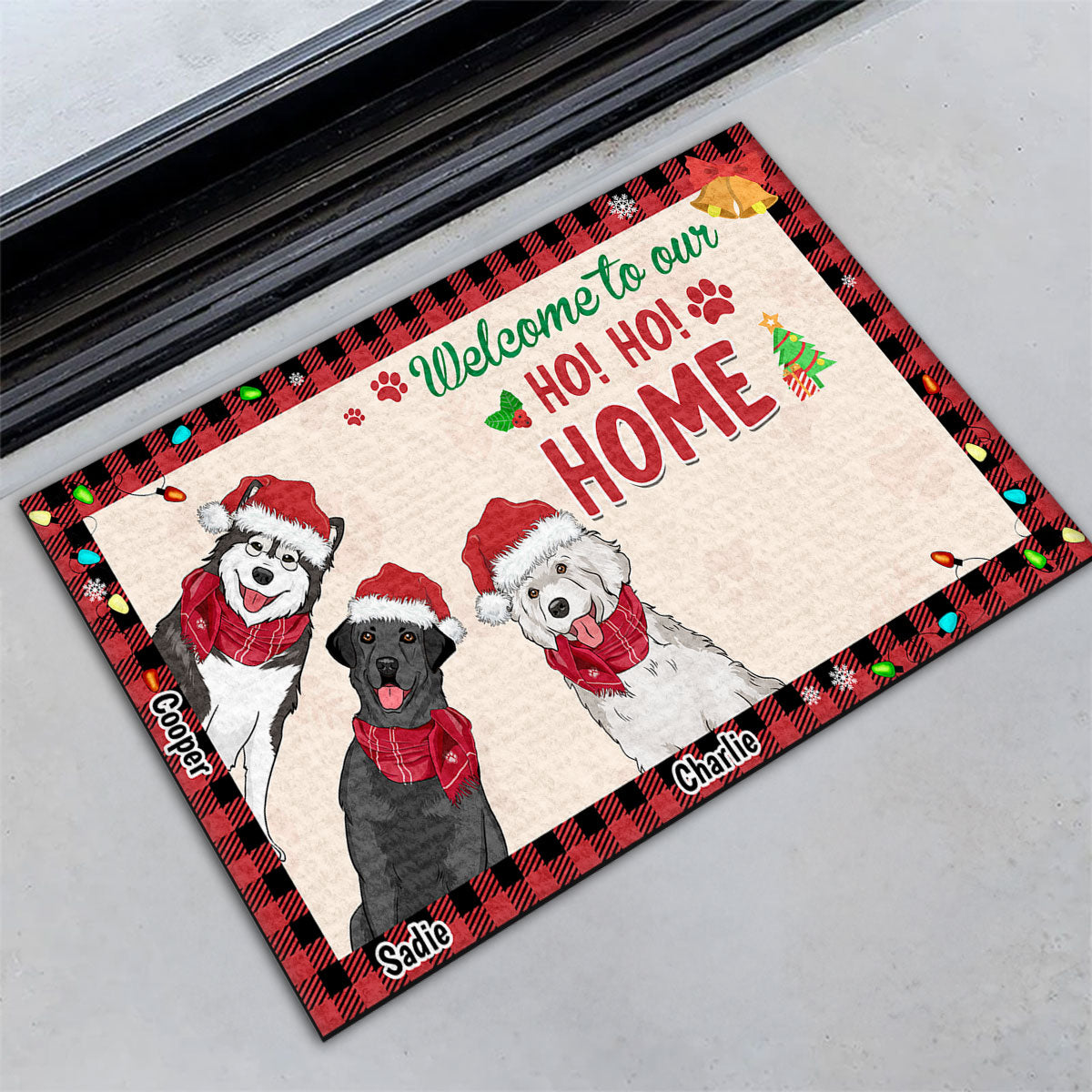Personalized Custom Doormat - Welcome to Your Pet-Friendly Home (Version 2)