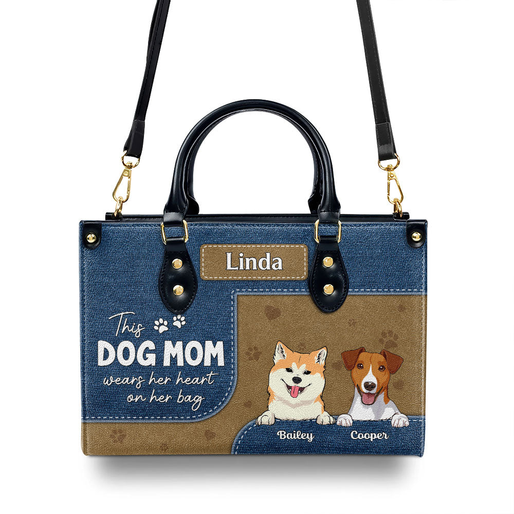 Personalized Custom Leather Handbag for Dog Moms