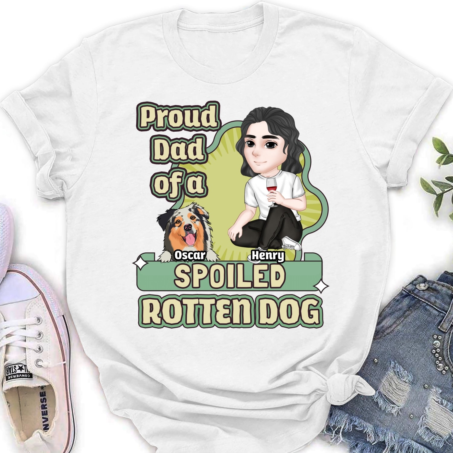 Spoiled Rotten Dog Version 2 - Customizable Personalized Women's T-Shirt for Pet Lovers
