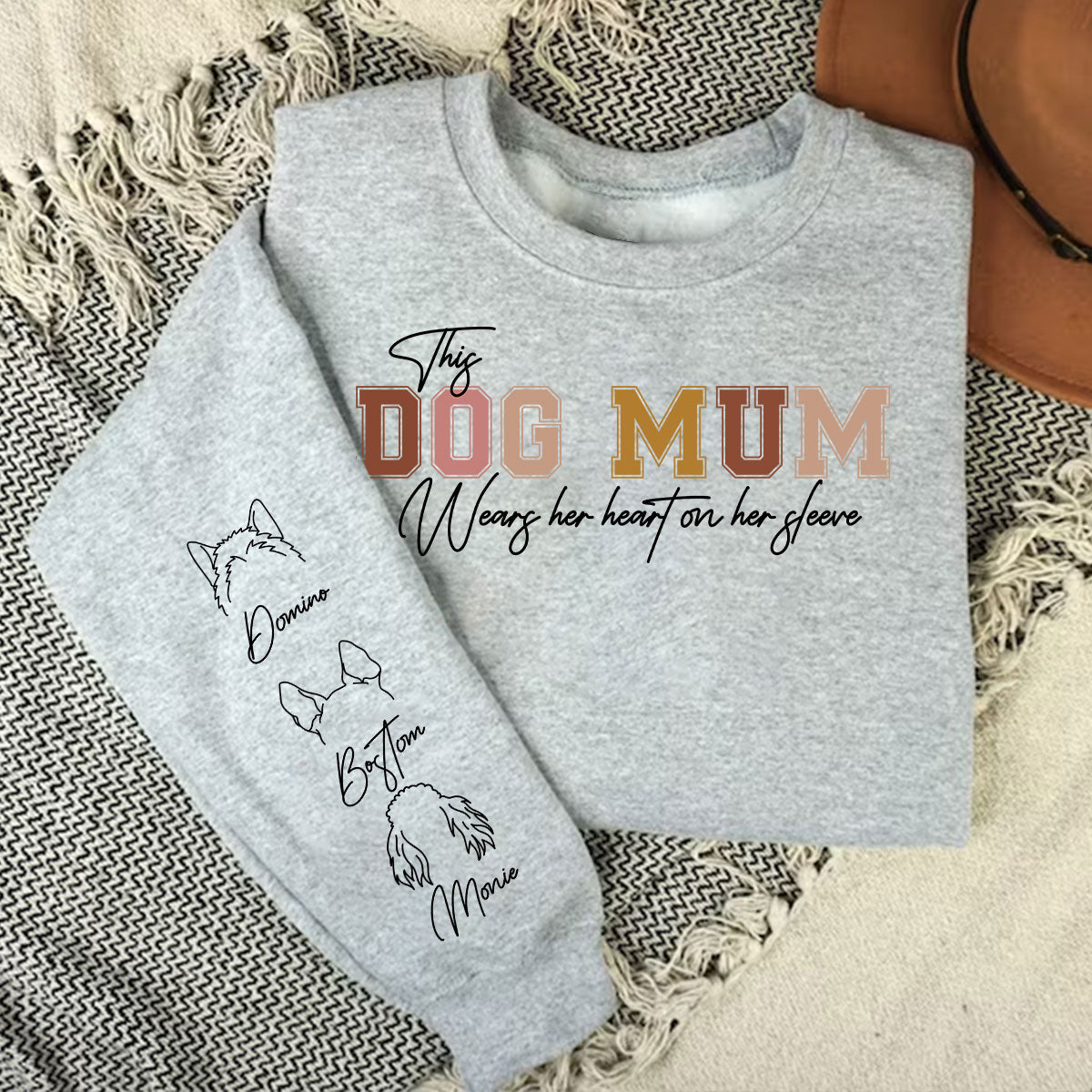 Customizable Mom Heart Personalized Sweatshirt for Pet Lovers