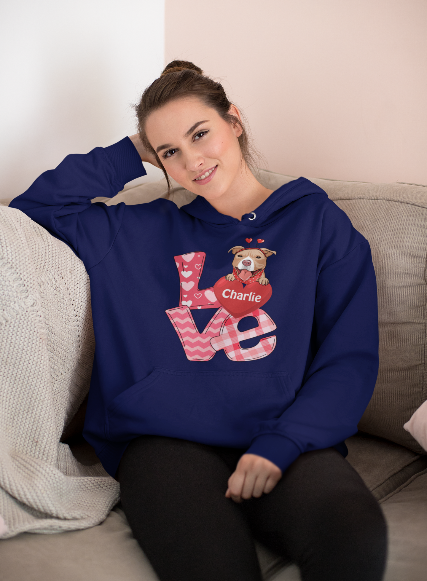 Valentine's Day Personalized Custom Unisex Dog Lover Hoodie