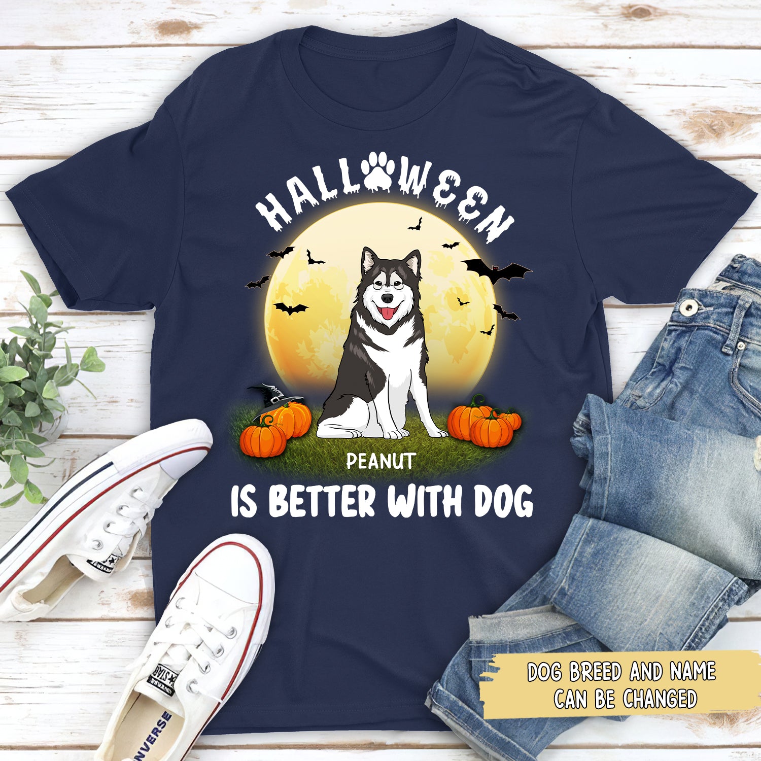 Unique Personalized Unisex Halloween T-shirt for Dog Lovers
