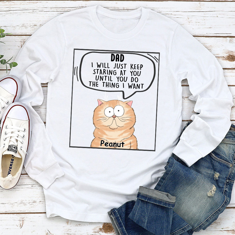 Customizable Long Sleeve Cat Lover T-shirt - Personalized for Pet Enthusiasts