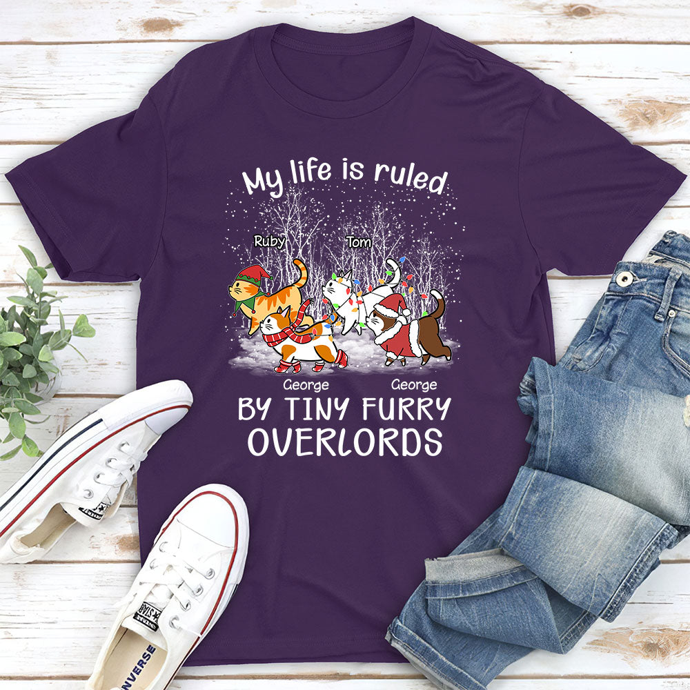 Personalized Unisex 'Ruled By Furry Overlords' T-shirt for Pet Lovers
