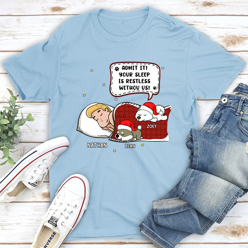 Personalized Unisex 'Sleep Without Me' T - Shirt: Ideal Gift for Pet Lovers