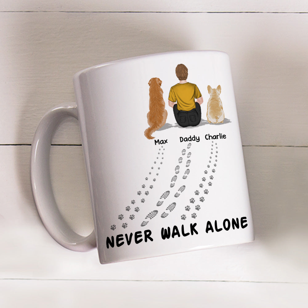 Personalized 'Never Walk Alone' Coffee Mug for Pet Lovers