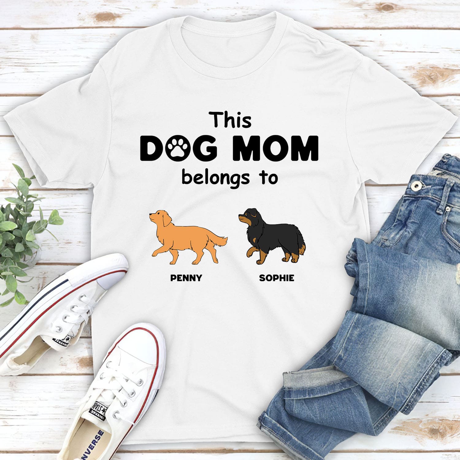 Personalized Custom Unisex 'Dog Mom Belongs To' T-shirt - Ideal Gift for Pet Lovers