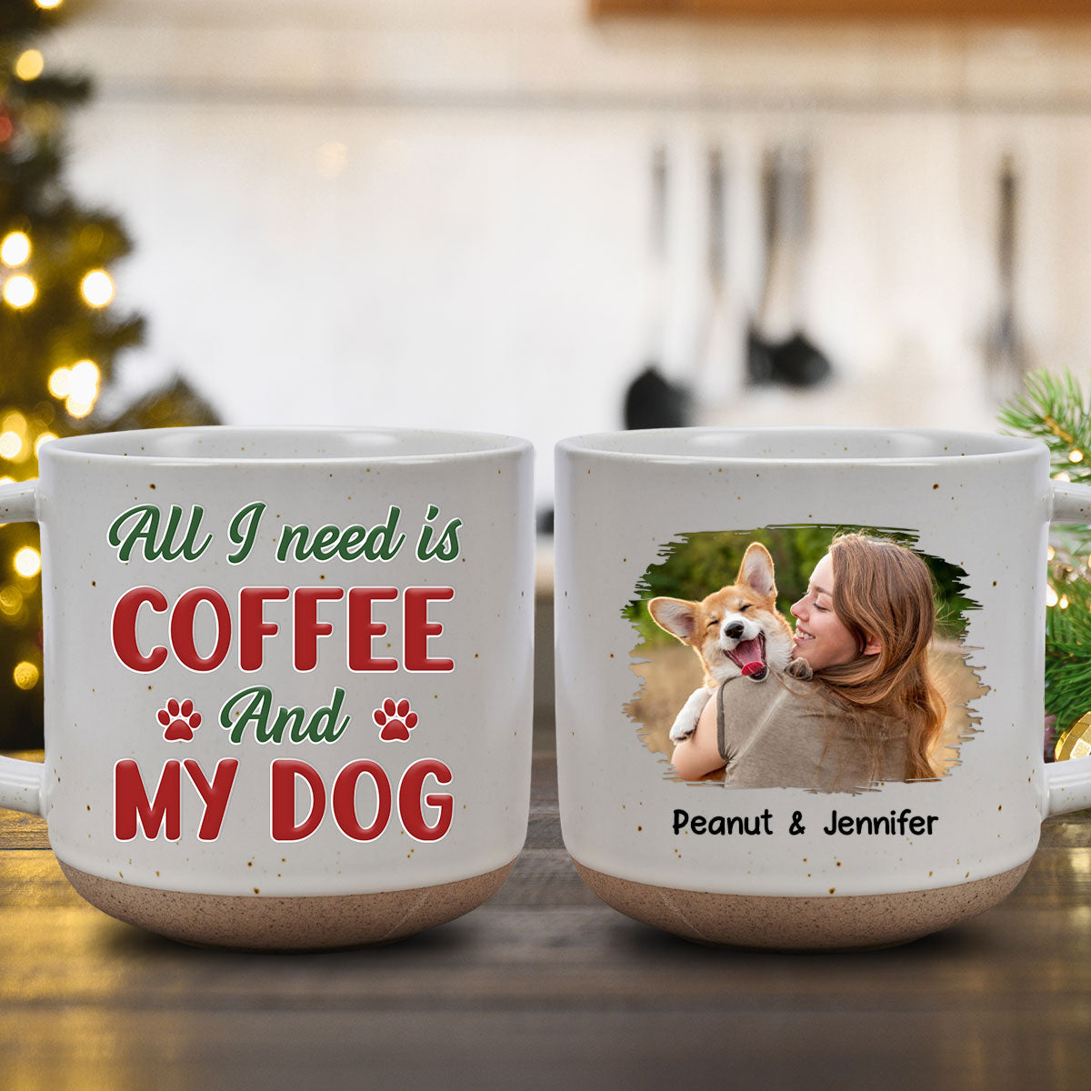 Personalized Custom Pottery Mug - Upload Your Photo for All - Dog Lovers' Version