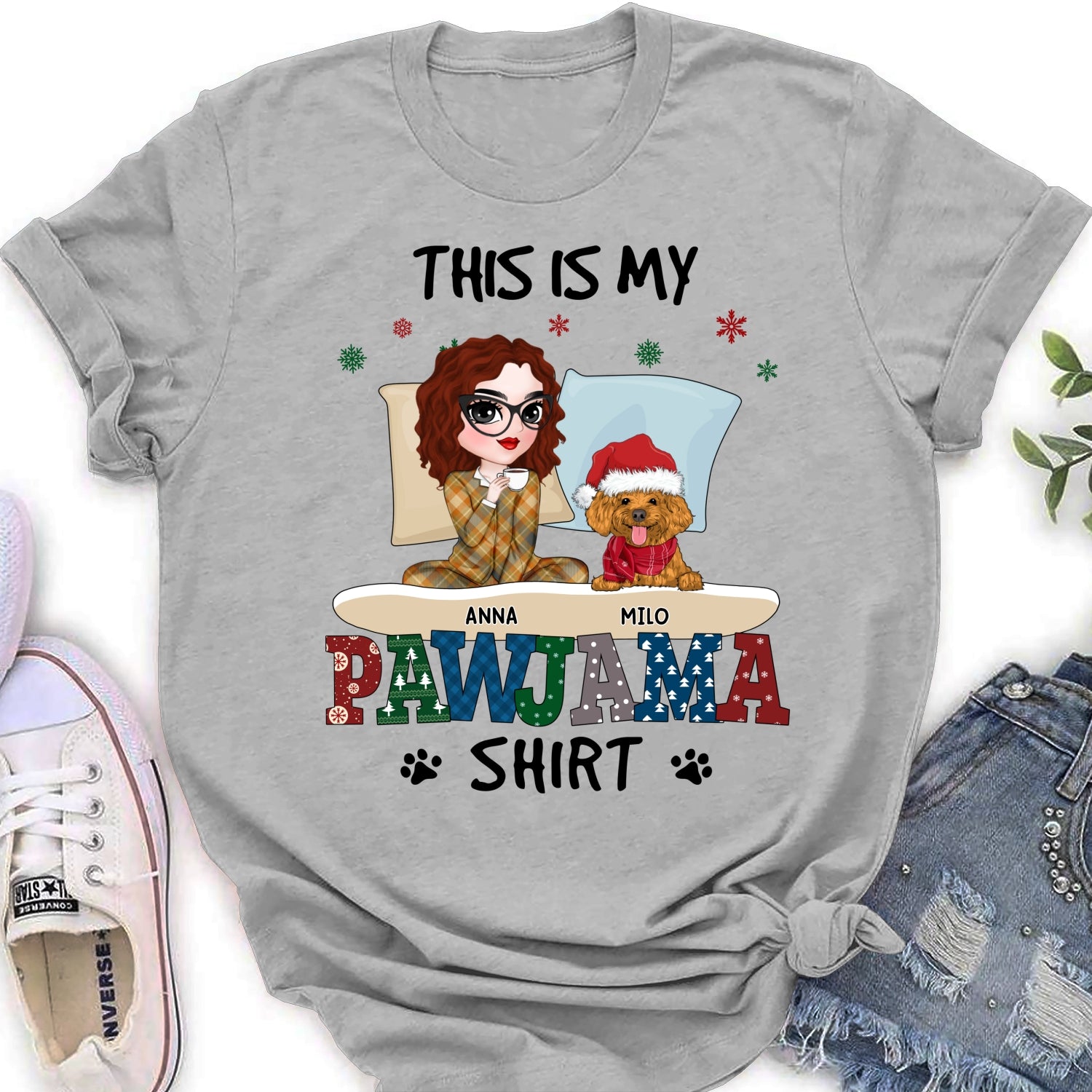 Customizable Pawjama Sleepshirt - Personalized Women's T-shirt for Pet Lovers