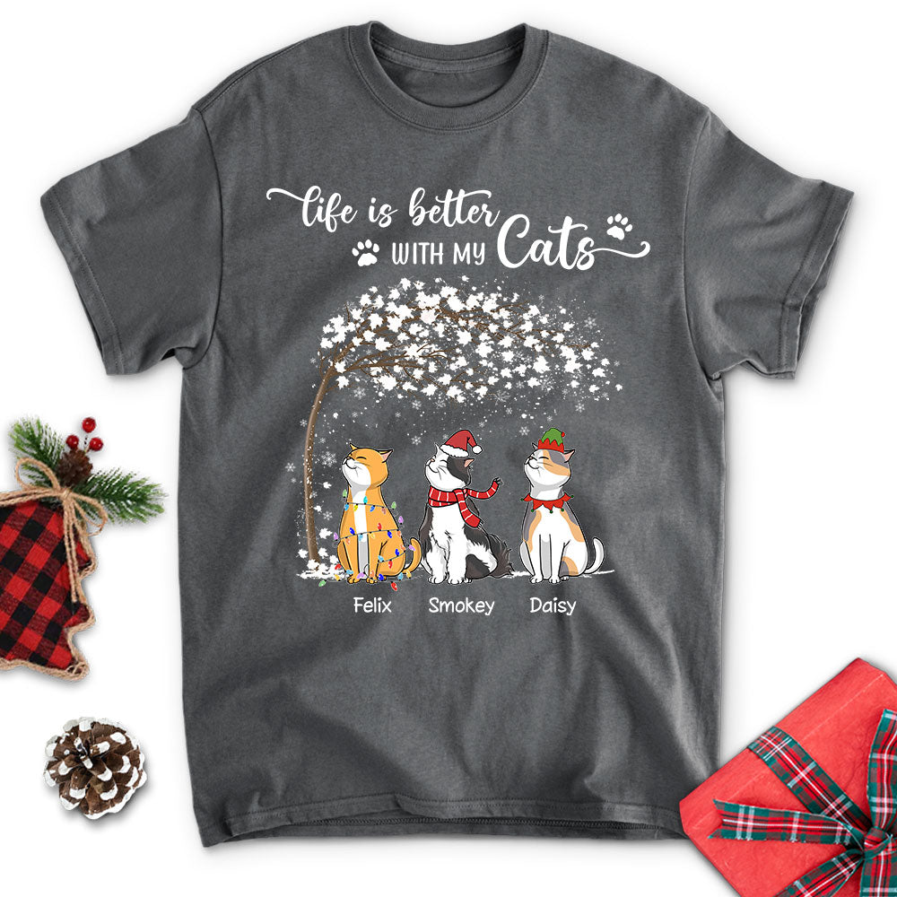 Life Is Better Chilling Cat - Customizable Unisex Personalized T-shirt for Pet Lovers