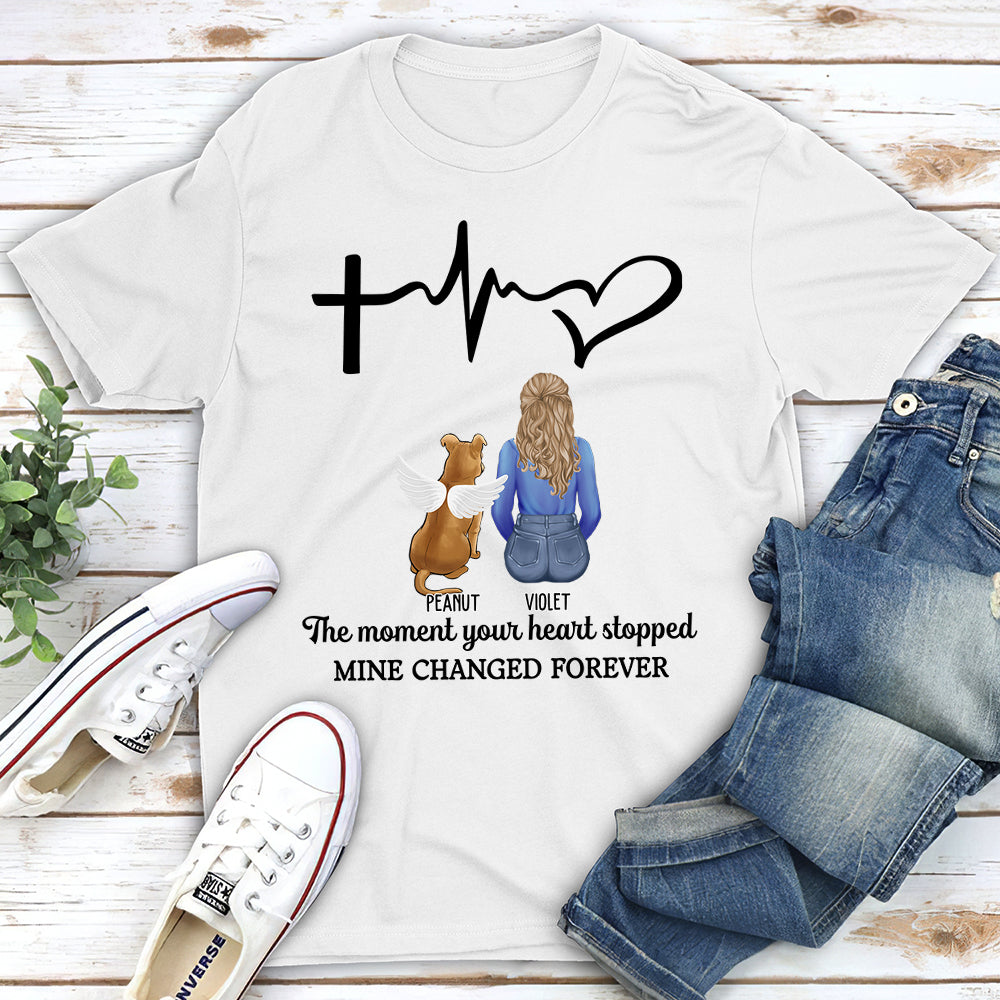 Personalized Memorial Unisex T-shirt - Honor the Moment Your Pet's Heart Stopped