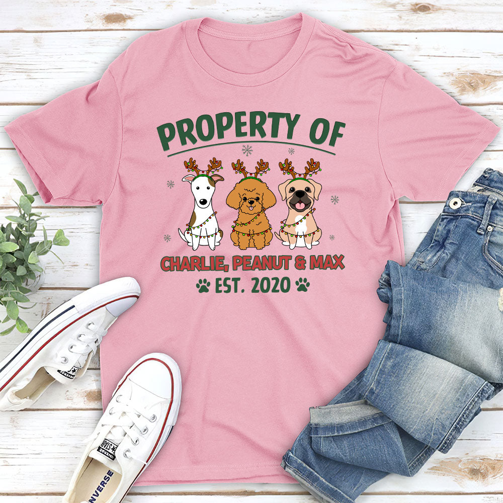 Personalized Unisex 'Property Of Simple Dog' T - shirt: Ideal Gift for Pet Lovers