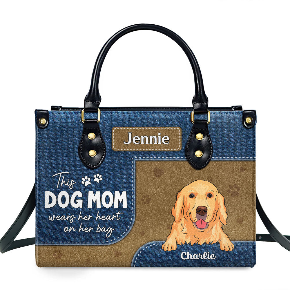 Personalized Custom Leather Handbag for Dog Moms