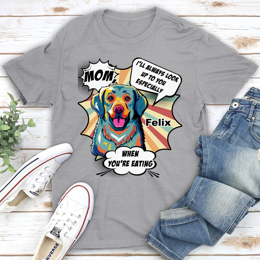 Personalized Pop - Art Dogs Look - Up Unisex T - shirt: Ideal Gift for Pet Lovers
